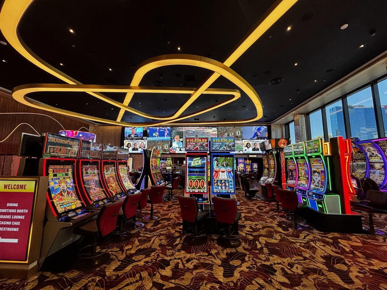 A casino-themed lounge evening in a cozy restaurant environment